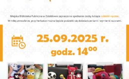 plakat informujący o spotkaniu Klubu Rękodzieła w MBP w d Działdowie