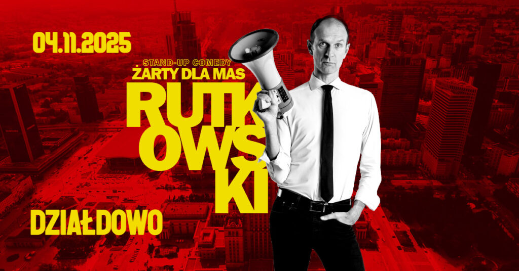 Stand-up Działdowo | Rafał Rutkowski w programie "Żarty dla mas". Zapraszamy fotografia portretowa mężczyzny – Rafał Rutkowski