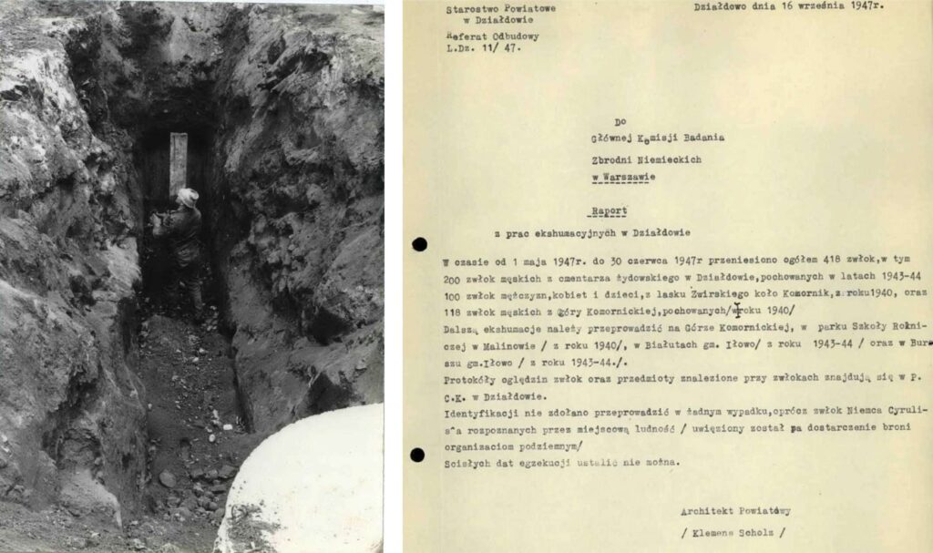 Kartka z kalendarza. 78 lat temu powstał pierwszy raport o ofiarach KL Soldau prace ekshumacyjne z 1947 r. w Lesie Komornickim i raport z tych prac / fot. archiwum Muzeum Pogranicza