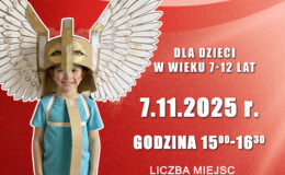 plakat informujący o warsztatach dla dzieci w MBP z okazji Święta Niepodległości