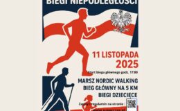 plakat informujący o X Działdowskich Biegach Niepodległości