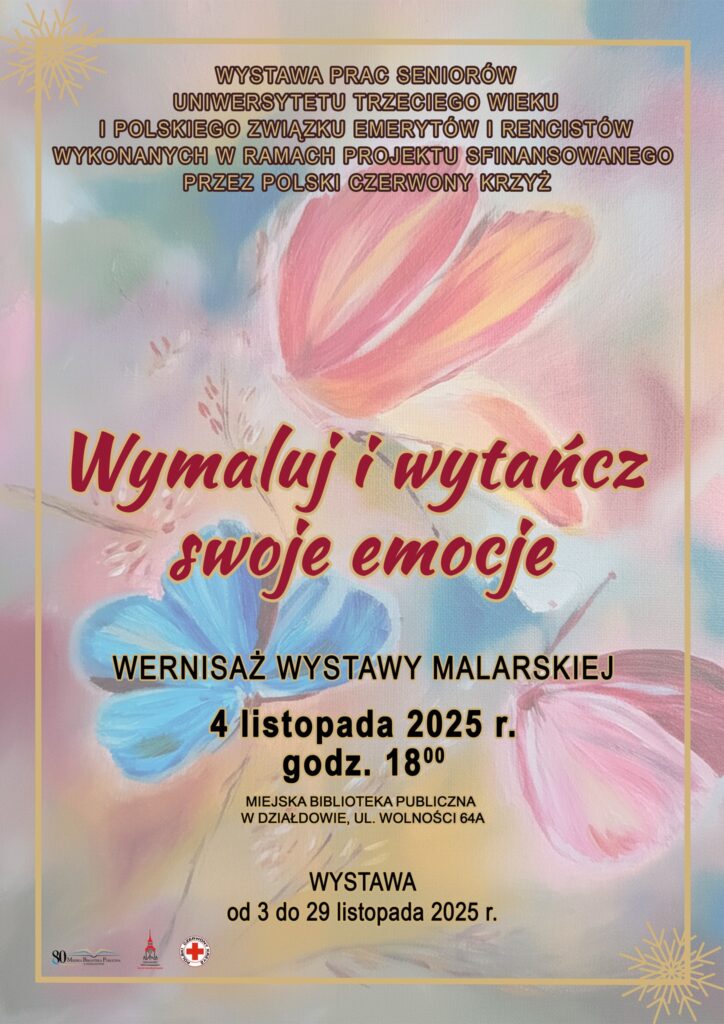 plakat zaproszenie na wystawę "Wymaluj i wytańcz swoje emocje"
