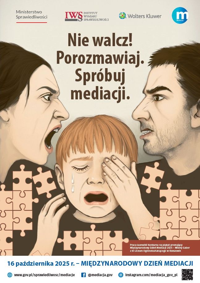 Masz problem? Policjant pomoże w mediacji infografika zachęcająca do mediacji