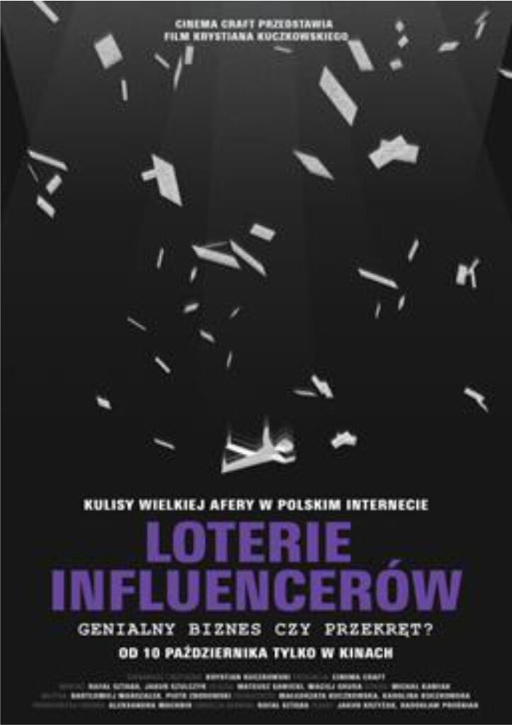 plakat filmu "Loterie influencerów. Genialny biznes czy przekręt?"