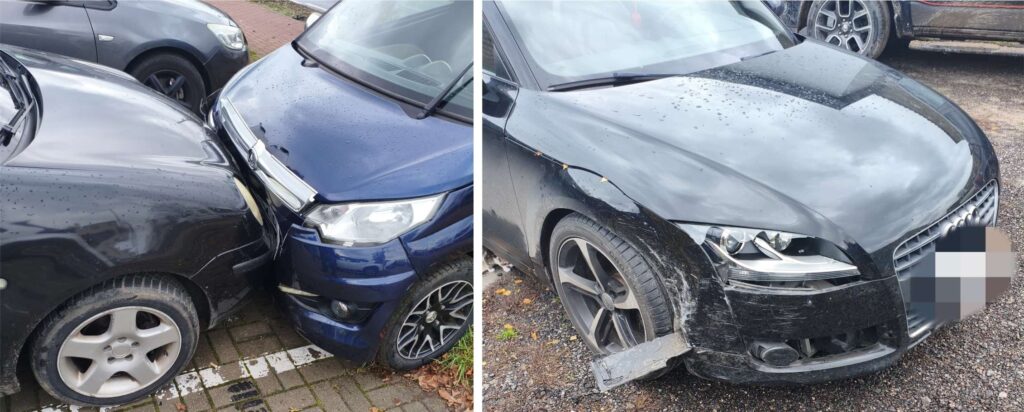 Spowodowała kolizję i odjechała z miejsca zdarzenia pojazdy uczestniczące w zdarzeniu /fot. policja