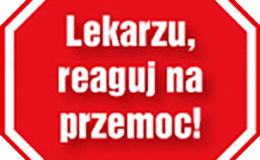 logo kampanii „Lekarzu, reaguj na przemoc!”