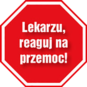 Kolejna edycja kampanii „Lekarzu, reaguj na przemoc!” logo kampanii „Lekarzu, reaguj na przemoc!”