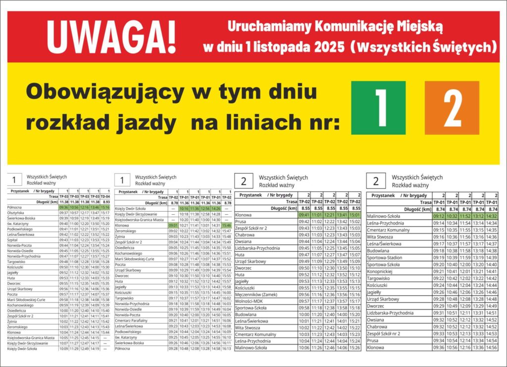 1 listopada będzie jeździła Działdowska Komunikacja Miejska