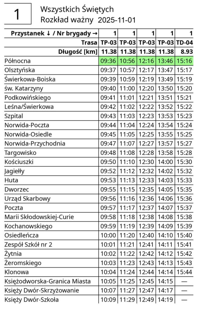 1 listopada będzie jeździła Działdowska Komunikacja Miejska