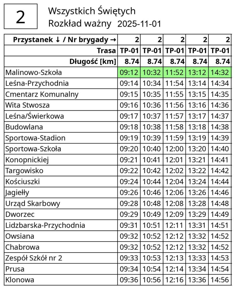 1 listopada będzie jeździła Działdowska Komunikacja Miejska
