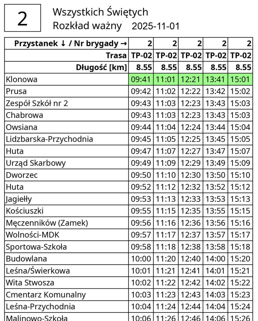 1 listopada będzie jeździła Działdowska Komunikacja Miejska