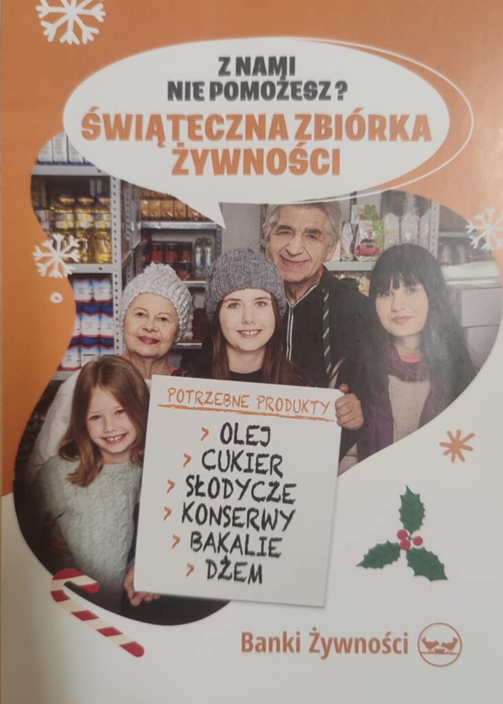 Świąteczna zbiórka żywności z Caritas informacja o świątecznej zbiórce żywności z Caritas