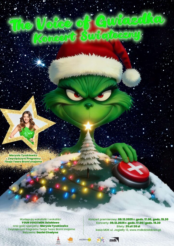 plakat informujący o koncercie "The Voice of Gwiazdka"