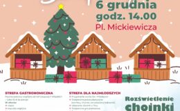 plakat informujący o Działdowskim Jarmarku Świątecznym