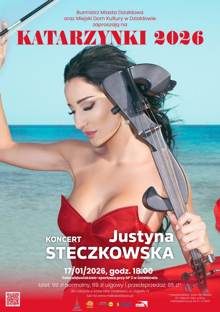 plakat informujący o gali Katarzynek 2026 i koncercie Justyny Steczkowskiej