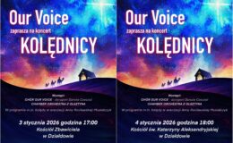 plakaty informujące o koncertach Chóru Our Voice