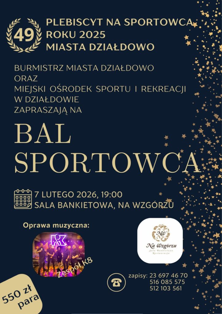 plakat informujący o 49. Plebiscycie na Sportowca Roku i Balu Sportowca