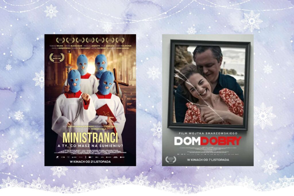 plakaty filmów "Dom dobry" i "Ministranci"