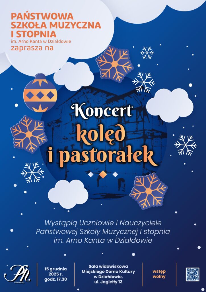 plakat informujący o "Koncercie kolęd i pastorałek"
