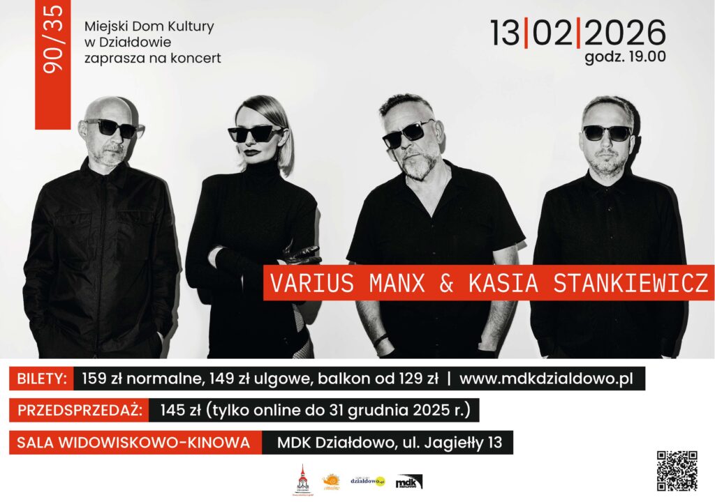plakat informujący o  koncercie Varius Manx & Kasia Stankiewicz 90'/35