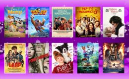 plakaty filmów jak"Miss Moxy. Kocia ekipa", "Psoty", "Pomoc domowa", "Wielka Warszawska", "Zwierzogród 2", "Super pies i kot łotr", "LARP. Miłość, trolle i inne questy", "Avatar: Ogień i popiół", "Piep*zyć Mickiewicza 3", "Wichrowe wzgórza"