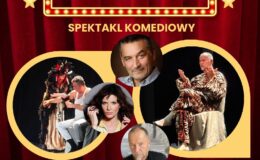 plakat informujący o spektaklu komediowym "Salon Odnowy", który odbędzie się 6 marca w MDK w Działdowie