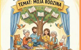 plakat informujący o Przeglądzie Literacko-Recytatorskim "Mali poeci w krainie wyobraźni"