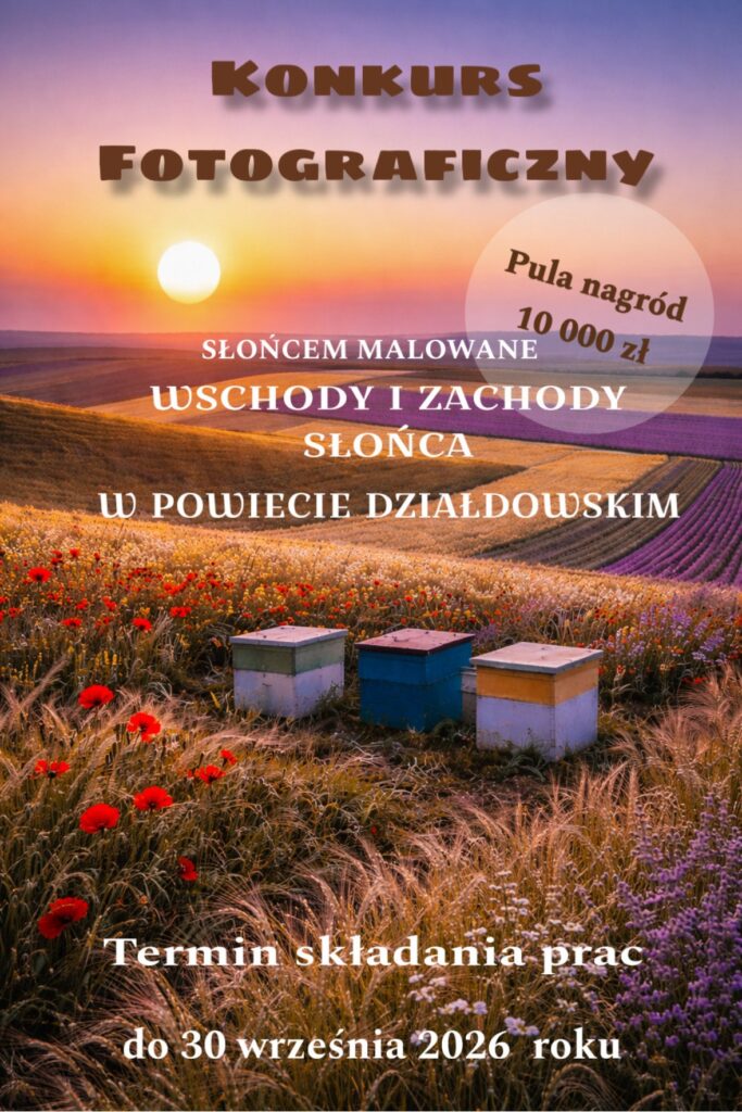 plakat informujący o konkursie konkursie fotograficznym organizowanym przez Powiat Działdowski