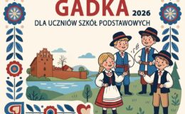 plakat informujący o I Miejskim Konkursie Mowy Mazurskiej „Mazurska gadka” 2026 dla uczniów szkół podstawowych