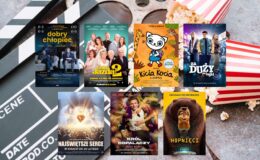 plakaty filmów jak "Hopnięci", "Król dopalaczy", "Najświętsze serce", "Za duży na bajki 3", "Kicia kocia w podróży", "Dalej jazda! 2", "Dobry Chłopiec"