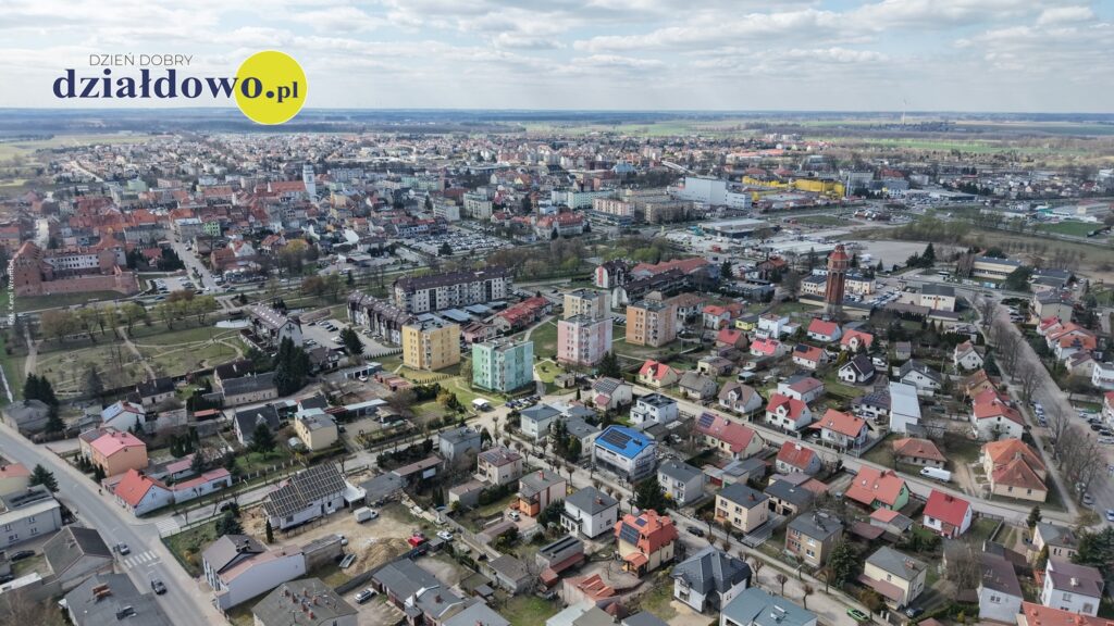 widok miasta Działdowa z lotu ptaka /fot. Karol Wrombel