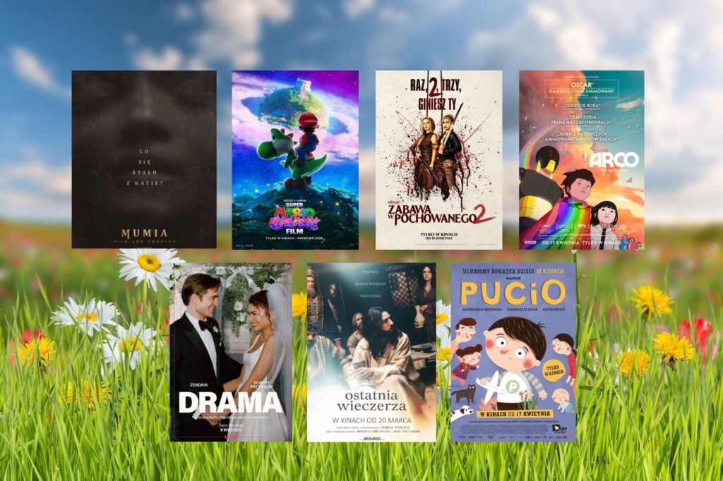 plakaty filmów jak:"Super Mario Galaxy Film", "Drama", "Mumia. Film Lee Cronina", "Arco", "Zabawa w pochowanego 2", "Ostatnia wieczerza", "Pucio"