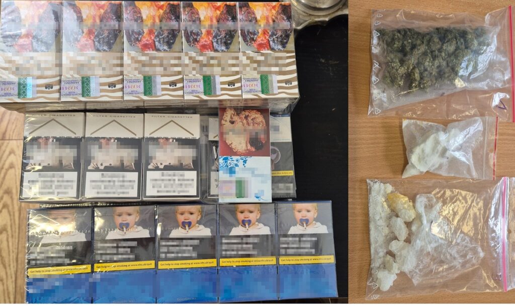 zabezpieczone narkotyki i papierosy / fot. policja