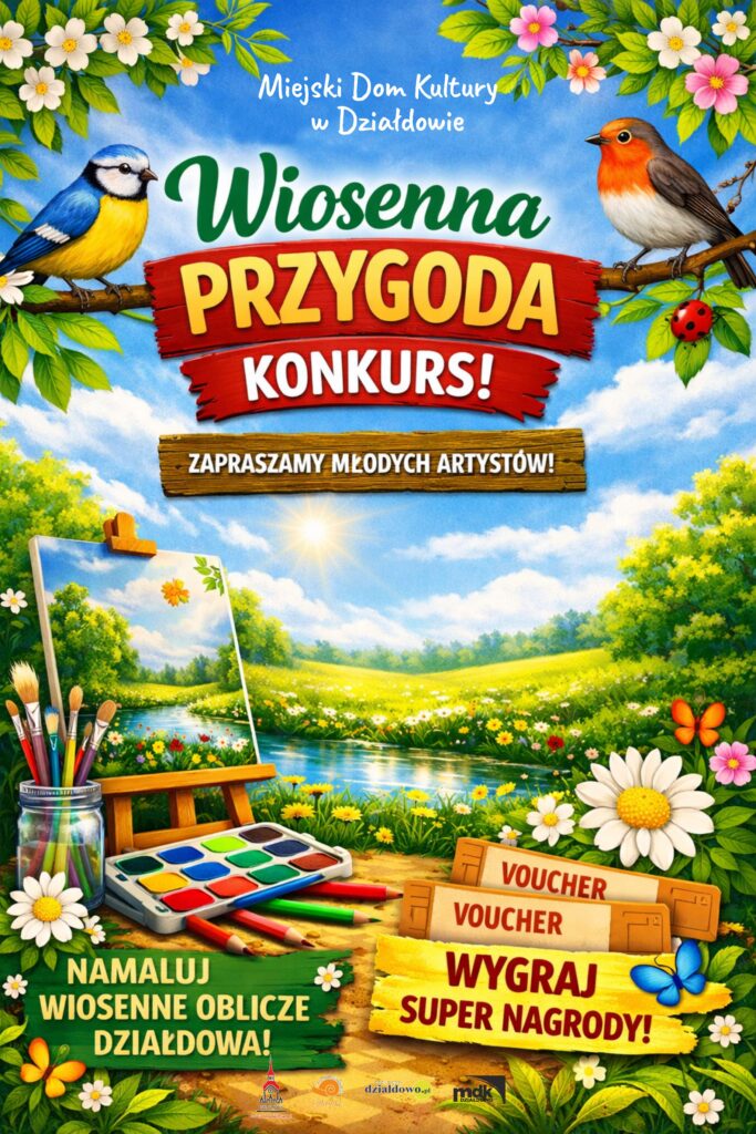 grafika informująca o konkursie plastycznym organizowanym przez MDK Działdowo