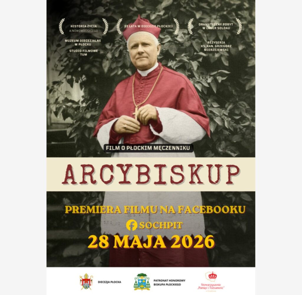 plakat informujący o premierze filmu "Arcybiskup"