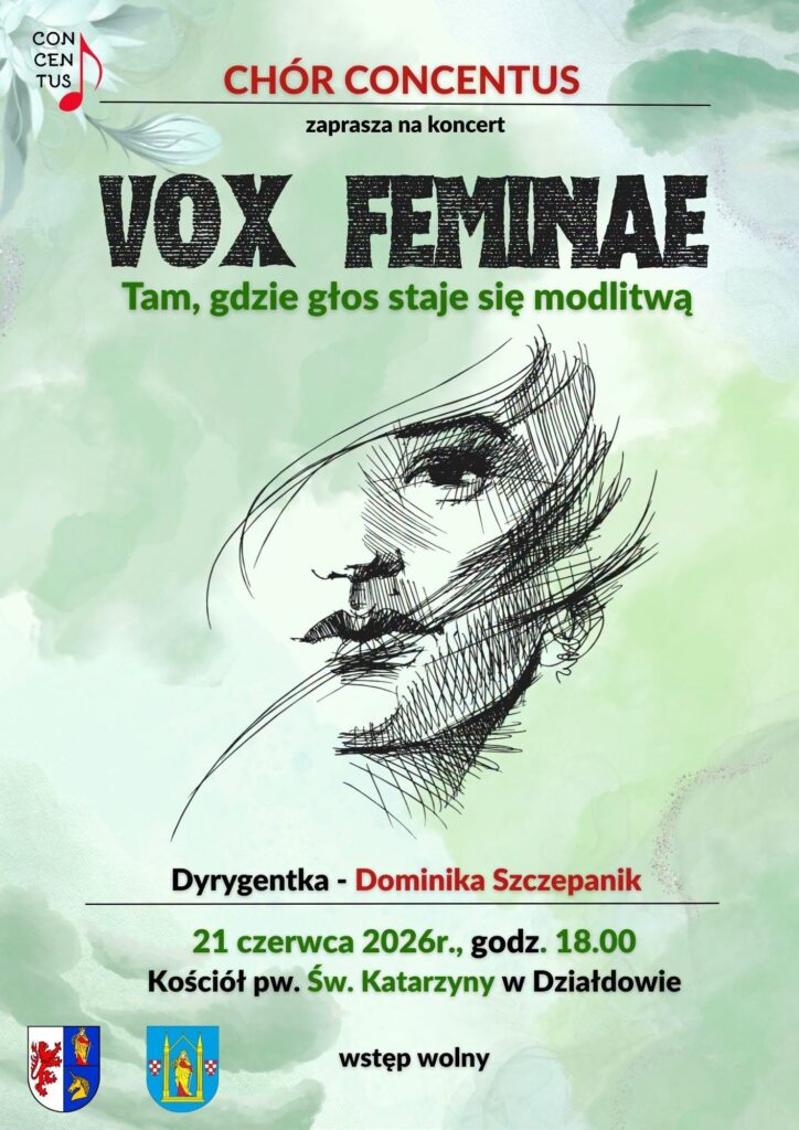 plakat informujący o koncercie chóru Concentus