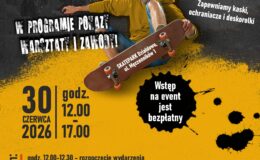 plakat informujący o evencie "Skatepark. Twoje ulubione miejsce"