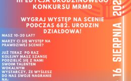 plakat informujący o III edycji Urodzinowego Konkursu "Sing Off"