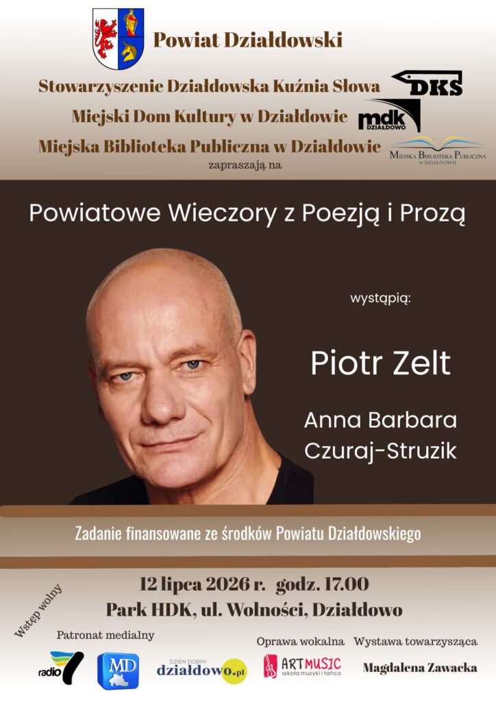 plakat informujący o trzecim spotkaniu z cyklu Powiatowe Wieczory z Poezją i Prozą 2026