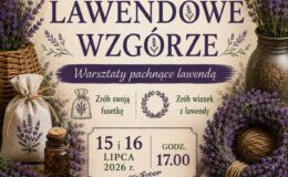 plakat informujący o warsztatach "Lawendowe Wzgórze" w Powiatowej Bibliotece Pedagogicznej w Działdowie