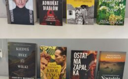 okładki książek dostępnych w Miejskiej Bibliotece Publicznej