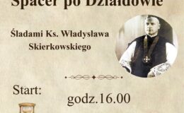 plakat informujący o spacerze po Działdowie