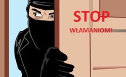 infografika przedstawiająca zamaskowane złodzieja włamujące się do domu