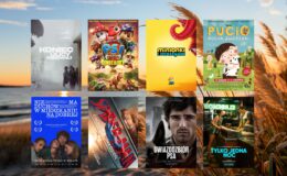 plakaty filmów jak: "Pucio kocha zwierzaki", "Minionki i straszydła", "Psi Patrol i dinozaury", "Koniec ulicy dębowej", "Nie ma duchów w mieszkaniu na Dobrej", Spider-Man: Całkiem nowy dzień", "Gwiazdozbiór psa", "Tylko jedna noc"