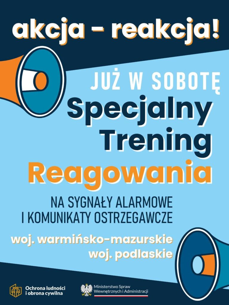 plakat informujący o specjalnym treningu reagowania