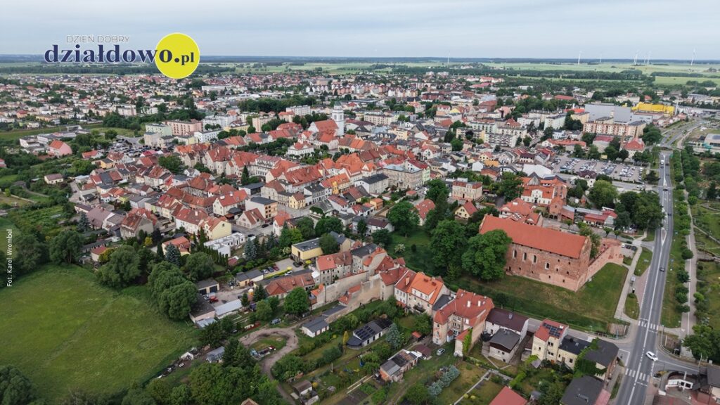 Działdowo z lotu ptaka - widok na miasto