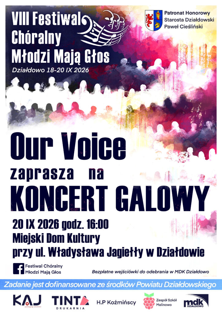 plakat zapraszający na Koncert Galowy Festiwalu "Młodzi Mają Głos"