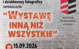 plakat informujący o wernisażu wystawy sześciu naszych fotografików w Muzeum Pogranicza w Działdowie