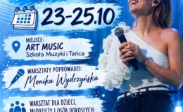 plakat informujący o warsztatach "Twórcze Działdowo" z Moniką MIMI Wydrzyńską